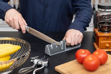 Точилка для ножей Точилка для заточки ножниц Кухонные 3в1 Трехфазная Ручная