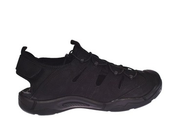 Sandały męskie skórzane buty trekkingowe wycinane CY53/22 BK rozm. 42