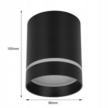 Накладной светодиодный галогенный прожектор TUBE GU10 80x100 мм ЧЕРНЫЙ круглый