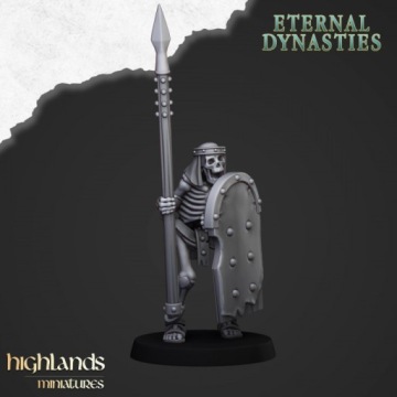 Tomb Kings Древние скелеты с копьями Highlands Miniaturesx17 + CMD