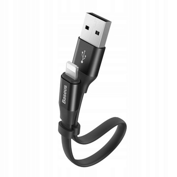Короткий кабель Lightning Baseus 2А, 23 см для Iphone, плоский тонкий 11, 12, 13, 14