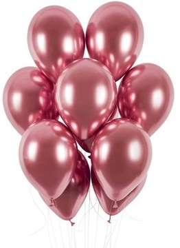 Balony CHROM Metaliczne RÓŻOWE ZŁOTO Rose Gold Urodziny Wesele Ślub 25szt.