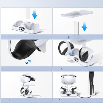 ЗАРЯДНАЯ СТАНЦИЯ С ВЕРТИКАЛЬНОЙ ПОДСТАВКОЙ 2В1 ДЛЯ PS VR 2