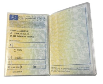 NA DOWÓD REJESTRACYJNY PRZEZROCZYSTA N6T96 OKŁADKA