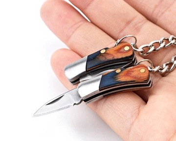 МИНИ НОЖ КАРМАННЫЙ НОЖ БРЕЛОК СТАЛЬ + ДЕРЕВО