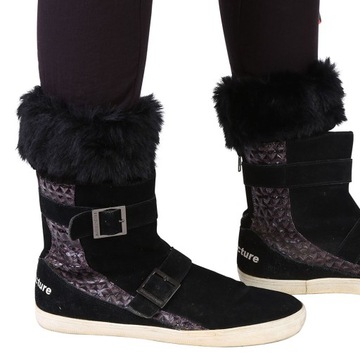 GETRY DAMSKIE CIEPŁE CZARNY OCIEPLACZE NA NOGI