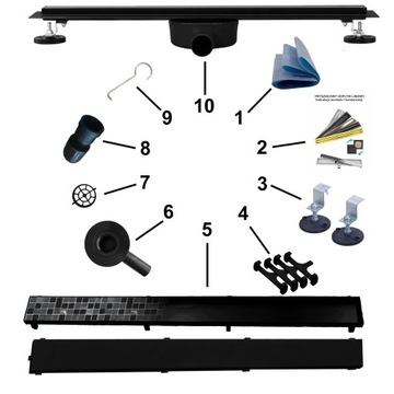 X-HOME LINEAR DRAIN 110 ЧЕРНЫЙ ВРАЩАЮЩИЙСЯ SYFO 2в1