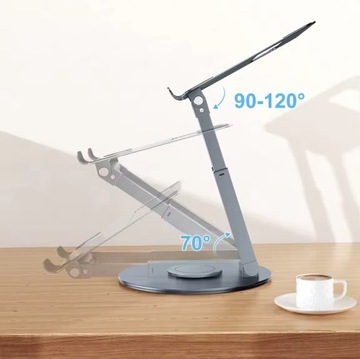 Stojak alu pod laptopa TOUNEE Obrót 360° Regulowany dla MacBook iPad (LS07)