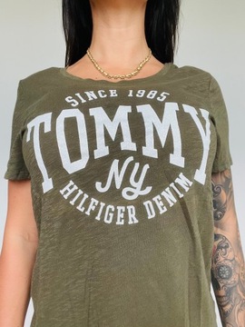 TOMMY Hilfiger Denim t shirt damski zielony r.M