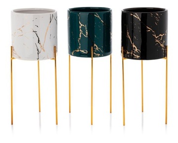 Золотая металлическая подставка для цветов + крышка для цветочного горшка