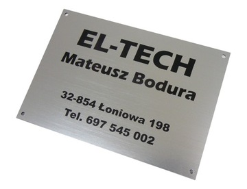 tabliczka firmowa informacyjna laminat format A5