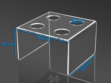 STOJAK PODAJNIK PODSTAWKA na WAFLE DO LODÓW, na 4 LODY z PLEXI, PLEKSI