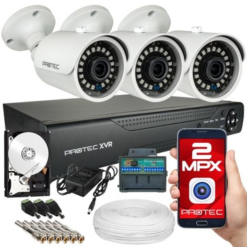 ZESTAW DO MONITORINGU 3 KAMERY TUBOWE ZEWNĘTRZNE