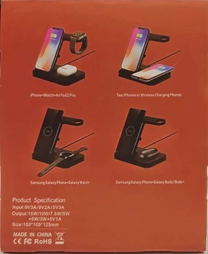 УНИВЕРСАЛЬНОЕ БЕСПРОВОДНОЕ ЗАРЯДНОЕ УСТРОЙСТВО 5 В 1 APPLE SAMSUNG 15 Вт