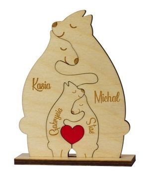 Деревянные плюшевые мишки головоломка СЕМЕЙНЫЙ детский плюшевый мишка День защиты детей Мама, мама, папа