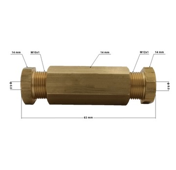 Соединитель - Редукция медных труб 6мм - 8мм - соединитель без обжима