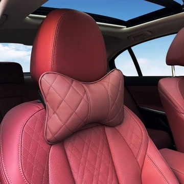 Автомобильный кожаный коврик для сиденья, подушка для поддержки спины, подголовник