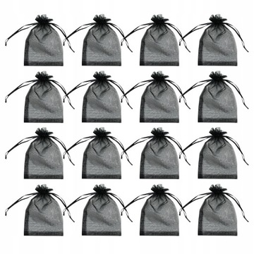 100 sztuk Czarne torby Organza Woreczek z organzy