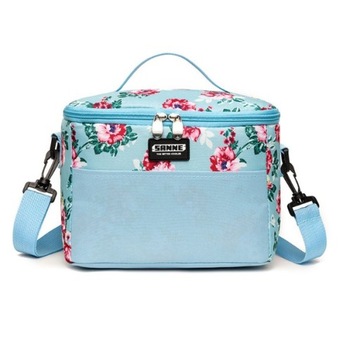 TORBA TERMICZNA IZOLACYJNA LUNCH BOX NIENIESKA W KWIATY 6L