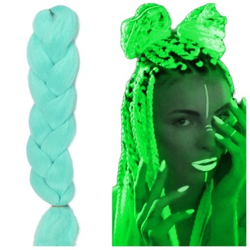 Włosy SYNTETYCZNE do warkoczyków KOLOROWE warkoczyki DOCZEPIANE ŚWIECĄCE