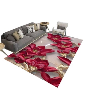 DYWAN ORYGINALNY 3D MOTYW KWIATU ELEGANCKI 140X200