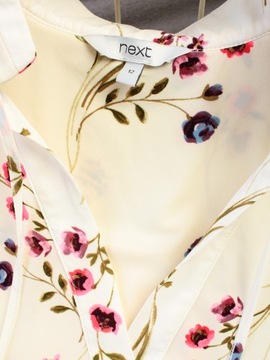 NEXT Bluzka damska w serek kwiaty fajny design r. L 40