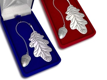 серебряная закладка ЛИСТОЧЕК в подарок ГРАВИРОВКА