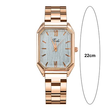 Women Watch Rectangle Dial Stainless Steel Strap Quartz