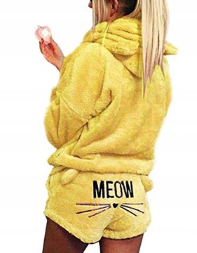 DRES PLUSZOWY PIŻAMA MEOW KOMPLET KOLORY 3XL/46