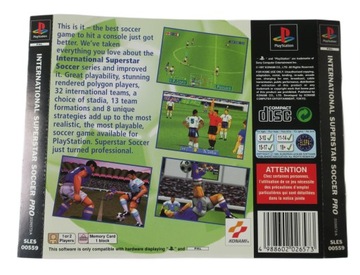 PS1 INTERNATIONAL SUPERSTAR SOCCER ISS PRO OKŁADKA TYLNA PLAYSTATION 1 PSX