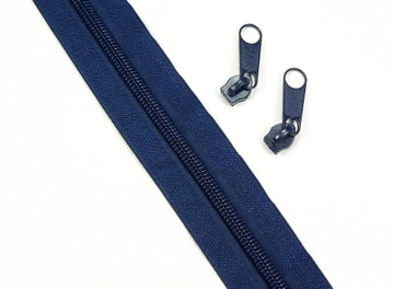SUWAK TAŚMA SUWAKOWA 5mm 1m +2 maszynki GRANATOWA