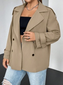 SHEIN CURVE PŁASZCZ TRENCZ BEŻOWY ROZM 2XL 931