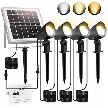 Reflektory Lampy Solarne Ogrodowe Wbijane PANEL