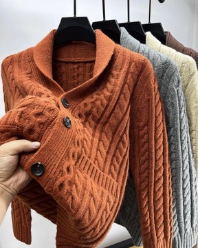 Light luxury fashion jacquard knitted cardigan for