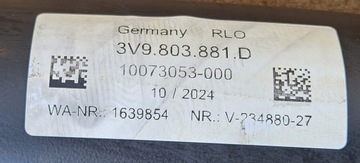 ЭЛЕКТРИЧЕСКИЙ БУКСИРОВОЧНЫЙ КРЮК SKODA SUPERB III 3 3V0 3V9803881D 2015- COMBI