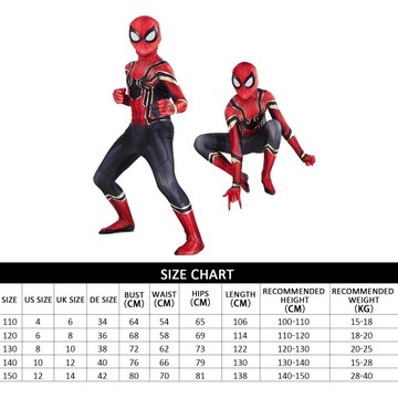 NOWOŚĆ KOSTIUM STRÓJ SPIDERMAN IRON 130