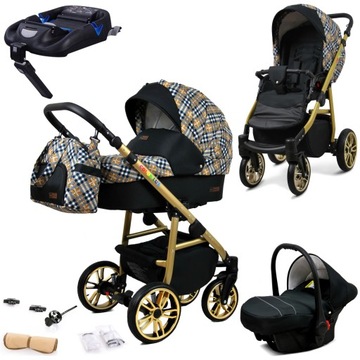 Wózek 4w1 dziecięcy BabyLux ColorLux + baza Isofix