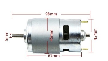 Щеточный двигатель 12-24 В, класс 775, ось 5 мм, 12000 об/мин/20000 об/мин jakar