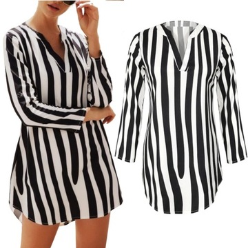 KLASYCZNA ELEGANCKA SUKIENKA DAMSKA WZORY PRINT