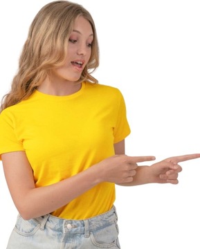 Koszulka T-shirt bawełna Certyf. kolory żółta M