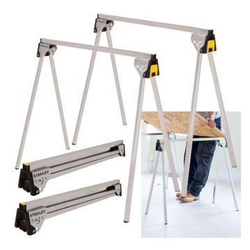 STANLEY SKŁADANA KOBYŁKA KOBYŁKI STOJAK METALOWY ZESTAW 2 SZT 455 KG
