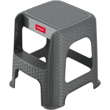 TABORET DRABINKA STOŁEK RATTAN UDŹWIG 160KG SZARY