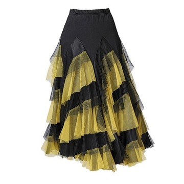 Długa spódnica Square Fe Fashion Flamenco E żółta