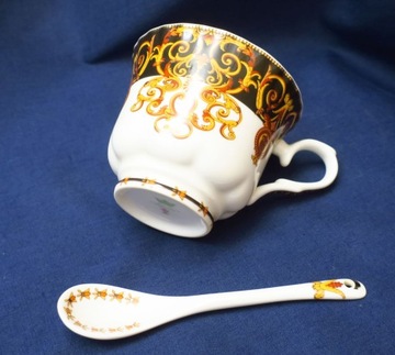 ЧАШКА В СТИЛЬ VERSACE С ЛОЖКОЙ ЛИМОЖ