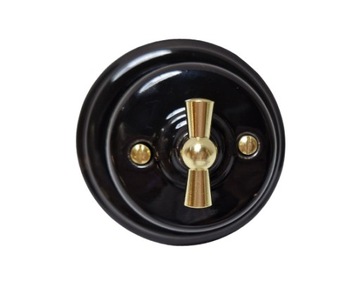 Натуральный керамический переключатель поворотный ANTICA loft gold