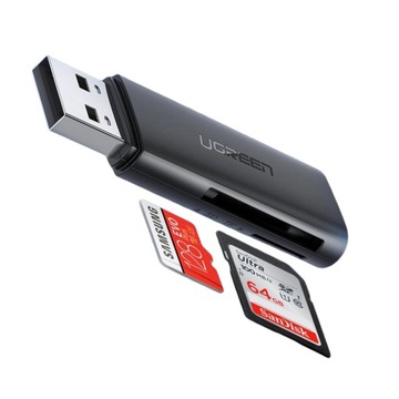 Ugreen CM264 GL3224 USB 3.0 (5 Гбит/с) SD/TF-кардридер - черный, быстрый