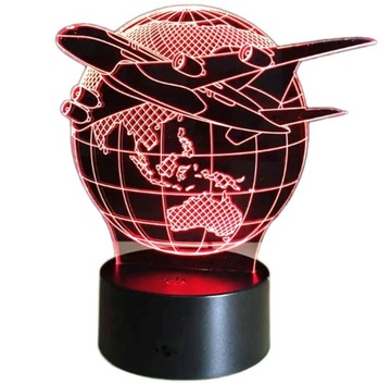 ZD98D LAMPKA NOCNA SAMOLOT 3D LED