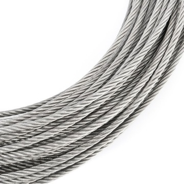 Lina linka stalowa NIERDZEWNA INOX Kwasoodporna splot 7x7 4mm 200m