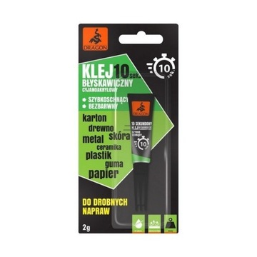 Klej Cyjanoakrylowy Szybki Uniwersalny super glue 10-sekundowy 2g Dragon