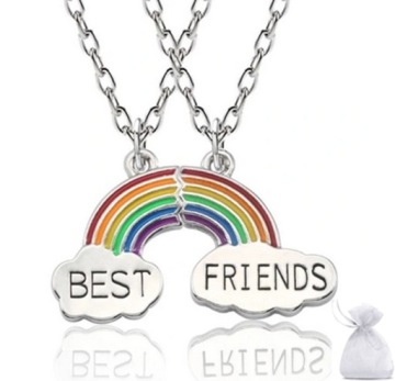 Подарунок намисто 2 подруг веселка BFF RAINBOW